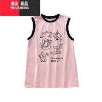YIBUSHENG背心坎肩女外穿2024新款印花宽松休闲别致卡通印花t恤无袖上衣