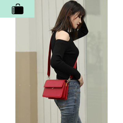 夏季红色小包包2020新款潮女包百搭宽带夏天单肩斜挎包时尚insNEW LAKE女斜挎包