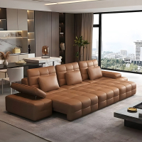 虔度电动劳伦斯真皮沙发意式客厅零靠墙多功能牛皮直排沙发