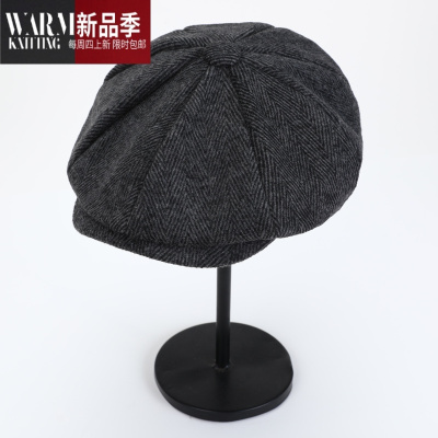 shanchao剃刀党帽子浴血黑帮贝雷帽男八角帽春秋画家帽报童夏季毛呢