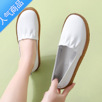 SUNTEK超软孕妇鞋女春秋款一脚蹬乐福鞋软底防滑皮鞋脚浮肿宽松妈妈鞋子