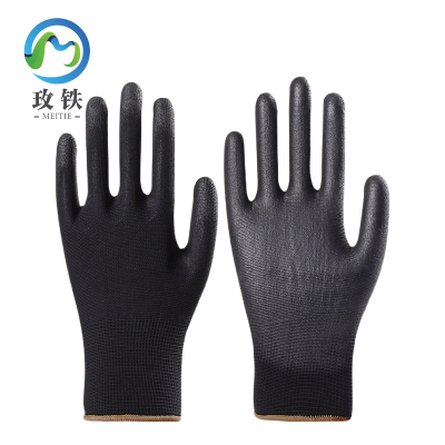 玫铁 PU浸胶涂掌手套 黑色/L码 双