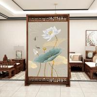 中式实木屏风隔断客厅装饰卧室遮挡家用胡桃镂空 座屏 定制80*180(上或下一面镂空) 整装