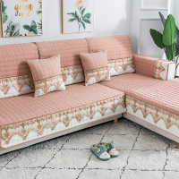 家柏饰(CORATED)四季通用防滑沙发垫坐垫子布艺全包萬能沙发套罩沙发盖布沙发巾 清婉香槟 70*180cm