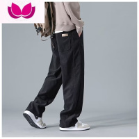 七斓灯芯绒休闲裤子男港风百搭卫裤宽松阔腿运动裤条绒垂感直筒长裤男