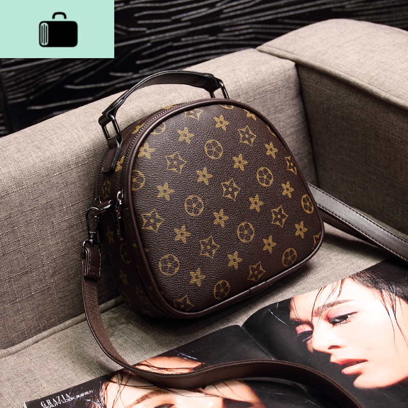 上新贝壳小包包女2020新款时尚潮皮女包简约斜挎包手提包小圆包NEW LAKE 咖啡色女斜挎包