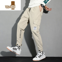 YANXU男士韩版潮流休闲小脚长裤学生百搭运动束脚裤九分工装裤子