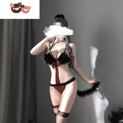 绿彩虹光性感情趣内衣骚郎制服诱惑免脱小胸挑逗激情套装床上维密睡衣