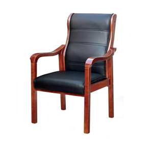 鑫环境 实木橡木款会议椅办公椅培训椅皮椅会客坐椅棋牌麻将椅子员工职员椅餐椅