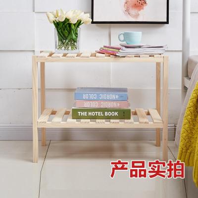 ins风实木置物架 床头柜木制排骨架 一字隔板租房改造 收纳架