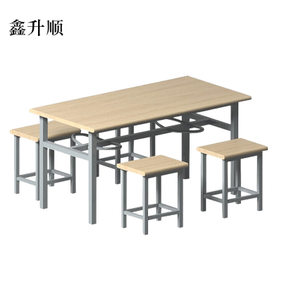 鑫升顺冷轧钢四人餐桌学生食堂公司职员户外桌椅组合1200*600*750