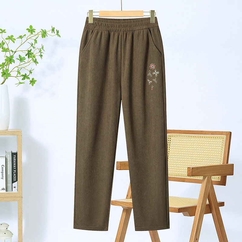 年女士休闲大码妈妈裤中老年人洋气长裤40-60松紧腰50岁中年