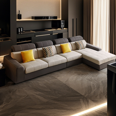 全友家居 简约现代布艺沙发大中小户型客厅家具转角沙发组合