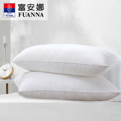 富安娜家纺纤维枕芯柔软蓬松透气枕头纯棉面料枕头48*74cm