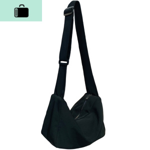 工装包2020新款牛津布斜挎包女百搭ins运动大容量单肩包网红布包NEW LAKE 黑色女斜挎包 黑色