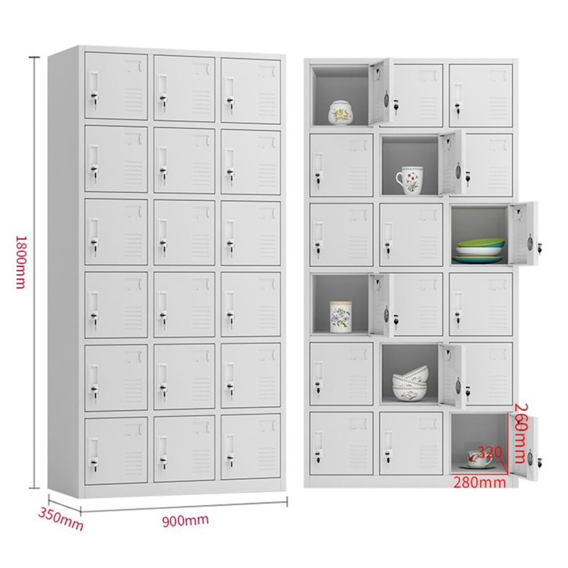 易企采 钢制十八门储物柜 员工宿舍带锁收纳柜 单位:台