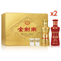 剑南春 金剑南K6 小酒礼盒(52度100ml*2)两盒 浓香型白酒