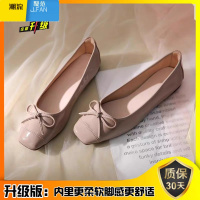 聚范红青蜓小香风平底单鞋女2024年新款浅口软底蝴蝶结晚晚鞋