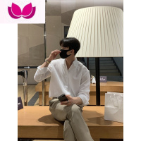 七斓高冷禁欲系黑衬衫男法式高端宽松长袖轻熟风免烫休闲衬衣内搭寸衫