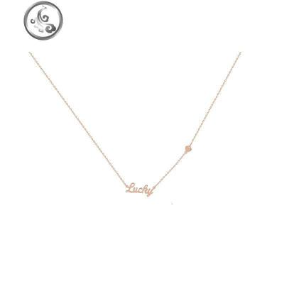 简约个性925银幸运英文字母项链lucky吊坠项饰颈链女 JiMi