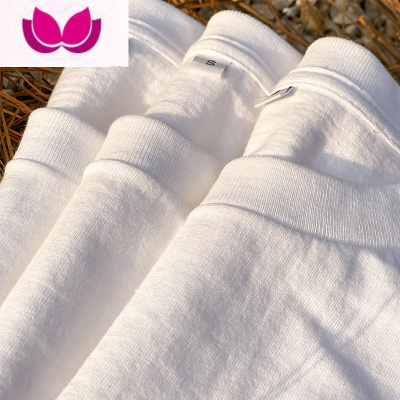 七斓日系简约230g白色t恤女短袖纯色宽松打底衫内搭长袖