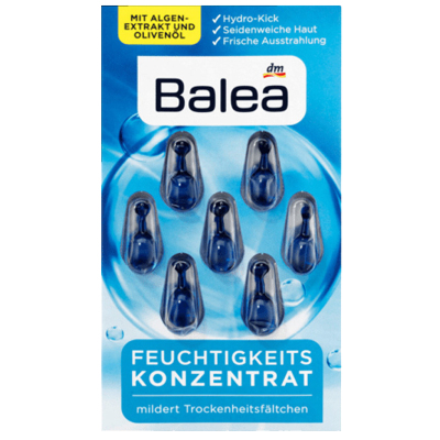 爆发肌肤补水力-Balea芭乐雅维他命橄榄果油海藻精华素胶囊1ml/粒*7滋润营养亲和肌肤适合各种肤质偏干性肤质