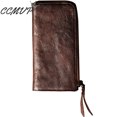 CCMVP品牌自营质量保证-CCMVP植鞣头层牛皮钱包男真皮手拿包长款拉链钱夹多功能皮夹手机包