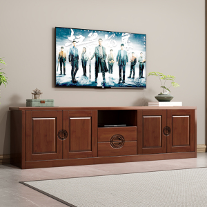 青木川 中式实木电视柜卧室客厅加高款1.8米两米2.4米收纳床尾柜矮柜墙柜地柜农村储物柜柜置物架