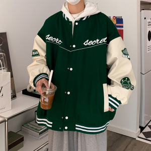 新款春秋季夹克男士美式棒球服潮牌字母刺绣上衣服外套