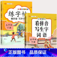 练字帖+看拼音 五年级上 [正版]五年级上册下册语文同步练字帖人教版小学每日一练小学生5下英语pep衡水体写字课课练硬笔