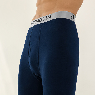 新款100%全棉薄款秋裤男纯棉舒适透气男士保暖裤内穿打底线裤衬裤