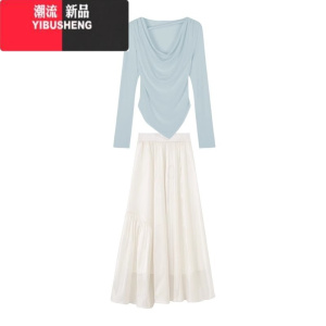 YIBUSHENG2024新款春小个子温柔风设计感初恋清纯奶甜连衣裙子两件套装女