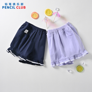 [1件3折]铅笔俱乐部童装2025夏装新款女童短裤儿童休闲裤子花边宝宝五分裤