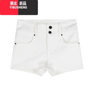 YIBUSHENG白色紧身直筒休闲短裤女季显瘦辣妹包臀裤子百搭高腰a字热裤