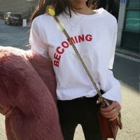 多款可选 秋季韩版新款长袖T恤女打底衫宽松学生上衣女装