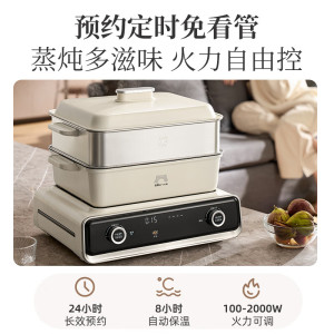 小熊(Bear)多功能锅 火锅专用锅分体式可拆洗家用蒸煮炖煎烤肉