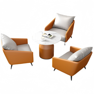 悦兴诚商务沙发一桌三椅套