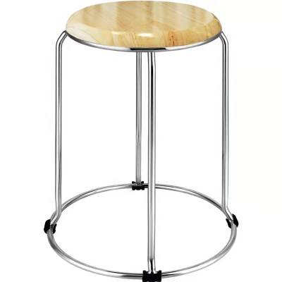 曲上钢木圆凳子300*300*450mm