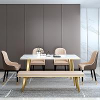 现代简约大理石餐桌椅长凳组合轻奢北欧餐桌小户型家用长方形饭桌