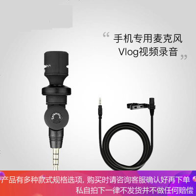 手机相机麦克风vlog视频录音直插小话筒领夹麦防风降噪迷你