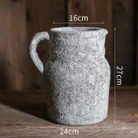 美帮汇复古粗陶花盆花器 做旧陶土红陶效果创意多肉透气美式花园 壶形花器(大号) 大
