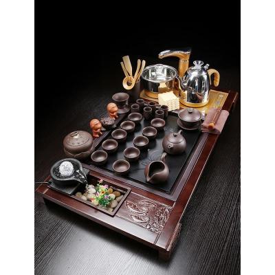 家柏饰(CORATED)整套紫砂茶具实盘套装流水全自动办公室家用功夫茶台简约