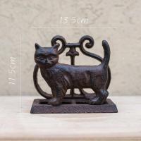 美帮汇复古铸铁纸巾架菜谱架书挡镇纸桌面摆件杂货花园野餐派对 铸铁猫咪纸巾架