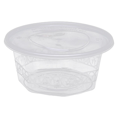 优彩嘉 一次性餐盒 七角圆碗透明 800ML*300套 CH-04 箱