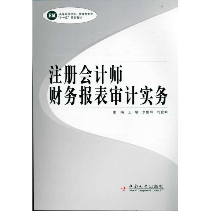 正版新书]注册会计师财务报表审计实务王敏9787548700968