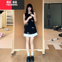 YIBUSHENG法式气质无袖连衣裙子女2024季新款小众设计师高级感显瘦小黑裙