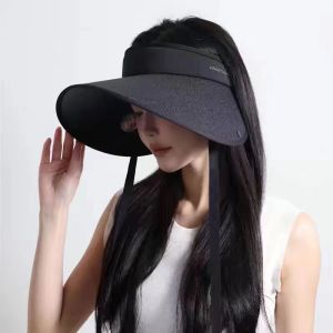 [5.0升级加大帽檐带护颈设计]可折叠防晒空顶帽女夏遮脸遮阳帽