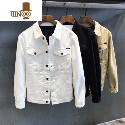 YANXU新款纯色牛仔外套男韩版潮流帅气工装夹克潮牌休闲日系上衣