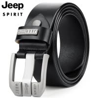 正品JEEP SPIRIT牛皮皮带男士真皮腰带针扣男裤带休闲韩版潮青年