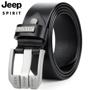 正品JEEP SPIRIT牛皮皮带男士真皮腰带针扣男裤带休闲韩版潮青年